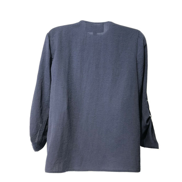 alice blue for stitch fix Blue Roll tab sleeve shirt Size SP - Picture 6 of 8